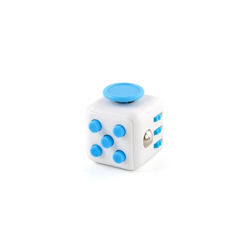Stresszoldó kocka fehér/kék