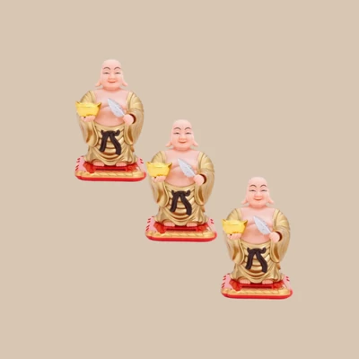 Integető Buddha napelemes