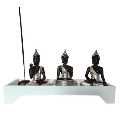 Meditációs tálca füstölővel 