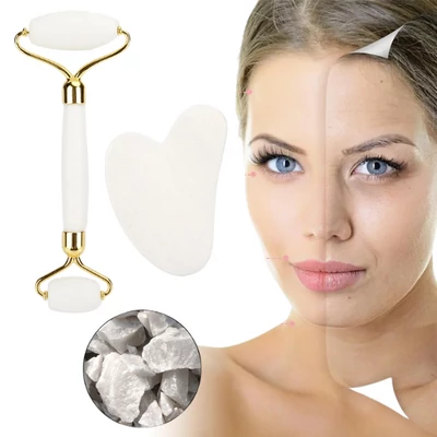 Ásvány arc-és Gua sha masszírozó FEHÉR JÁDE