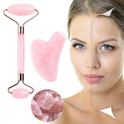 Ásvány arc-és Gua sha masszírozó RÓZSAKVARC, ayurveda