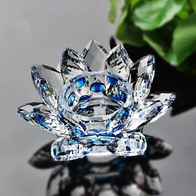 Kristály lótuszvirág kék kicsi