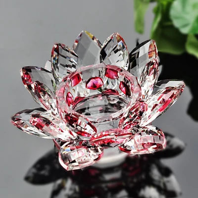 Kristály lótuszvirág piros kicsi