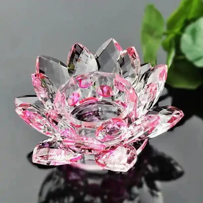 Kristály lótuszvirág rózsaszín kicsi