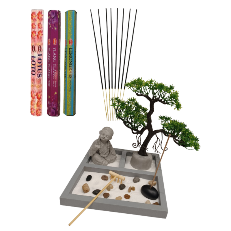 Zen kert bonsai fával virágillat csomag