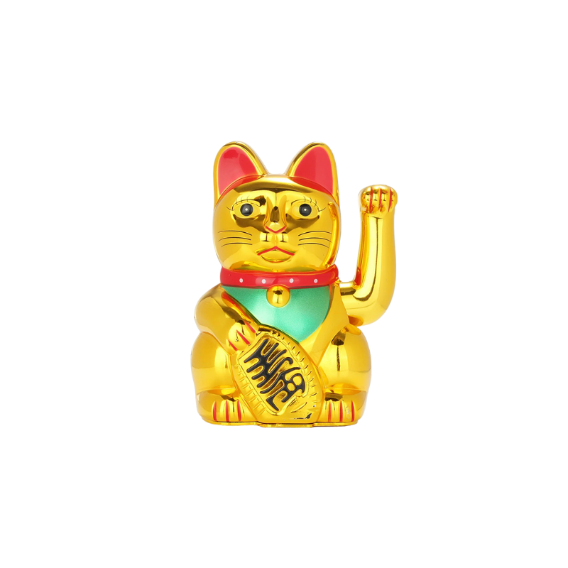 Integető macska arany 13 cm